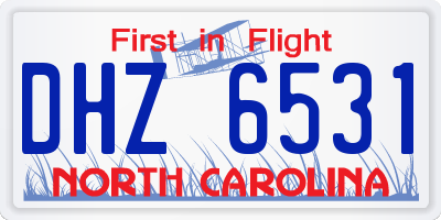 NC license plate DHZ6531
