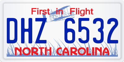 NC license plate DHZ6532