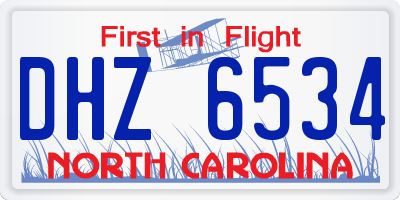 NC license plate DHZ6534