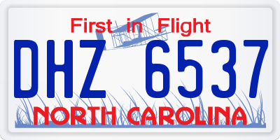 NC license plate DHZ6537
