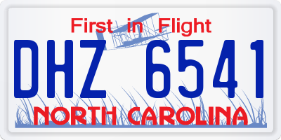 NC license plate DHZ6541