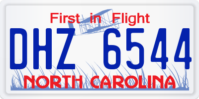 NC license plate DHZ6544