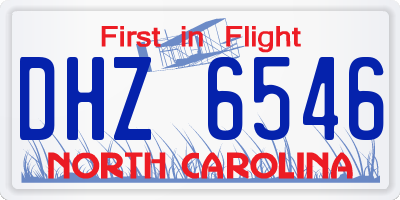 NC license plate DHZ6546