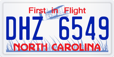 NC license plate DHZ6549
