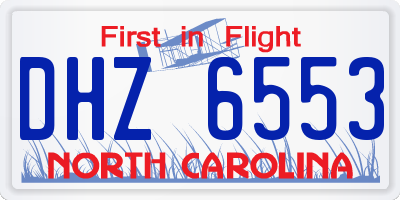 NC license plate DHZ6553