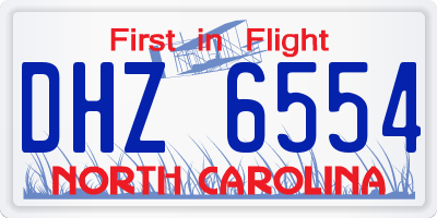 NC license plate DHZ6554