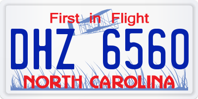 NC license plate DHZ6560
