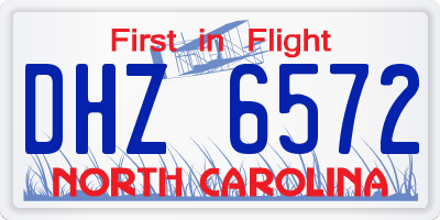 NC license plate DHZ6572