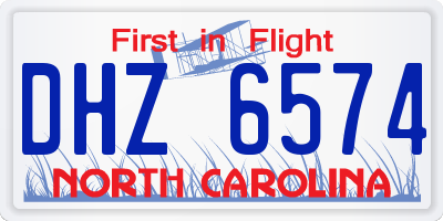 NC license plate DHZ6574