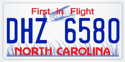 NC license plate DHZ6580