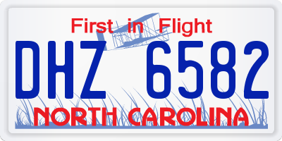 NC license plate DHZ6582