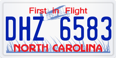 NC license plate DHZ6583