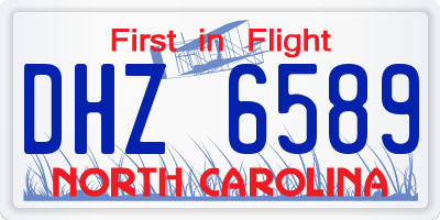 NC license plate DHZ6589