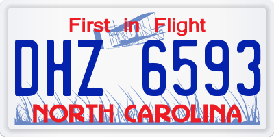 NC license plate DHZ6593
