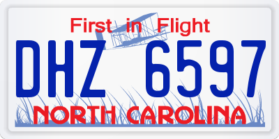 NC license plate DHZ6597