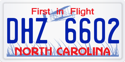 NC license plate DHZ6602