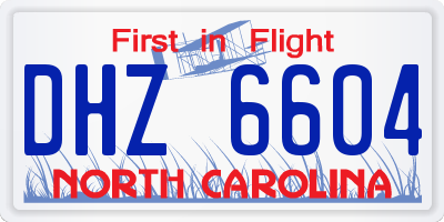 NC license plate DHZ6604