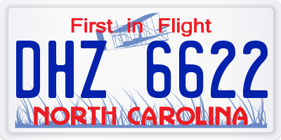 NC license plate DHZ6622