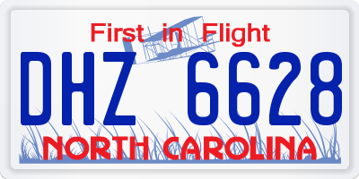 NC license plate DHZ6628