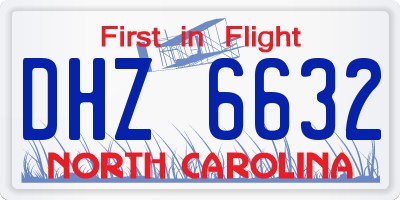 NC license plate DHZ6632