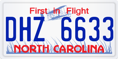 NC license plate DHZ6633