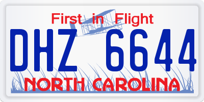 NC license plate DHZ6644