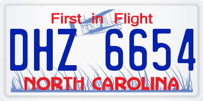 NC license plate DHZ6654