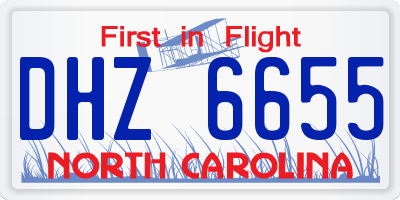 NC license plate DHZ6655
