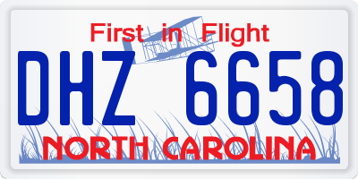 NC license plate DHZ6658