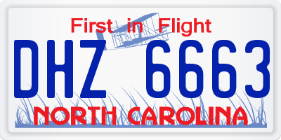 NC license plate DHZ6663