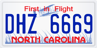 NC license plate DHZ6669