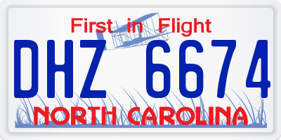 NC license plate DHZ6674