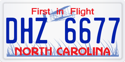 NC license plate DHZ6677
