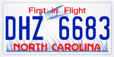 NC license plate DHZ6683