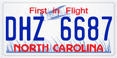 NC license plate DHZ6687