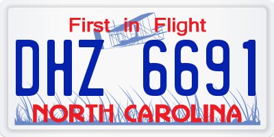 NC license plate DHZ6691