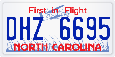 NC license plate DHZ6695