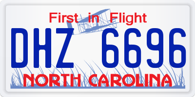 NC license plate DHZ6696