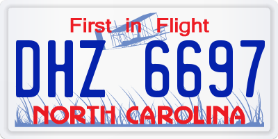 NC license plate DHZ6697