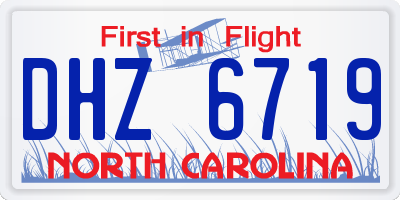 NC license plate DHZ6719