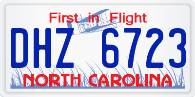 NC license plate DHZ6723