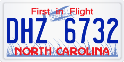 NC license plate DHZ6732