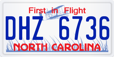 NC license plate DHZ6736