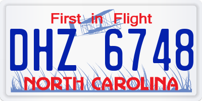 NC license plate DHZ6748