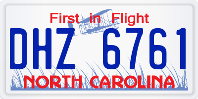 NC license plate DHZ6761
