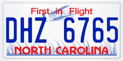 NC license plate DHZ6765