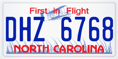 NC license plate DHZ6768