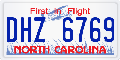 NC license plate DHZ6769