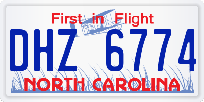 NC license plate DHZ6774