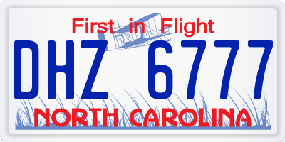 NC license plate DHZ6777